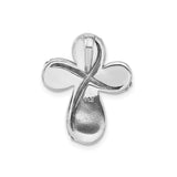 Sterling Silver Cross Pendant with Crystal, Enamel Detail, Modern Religious Design