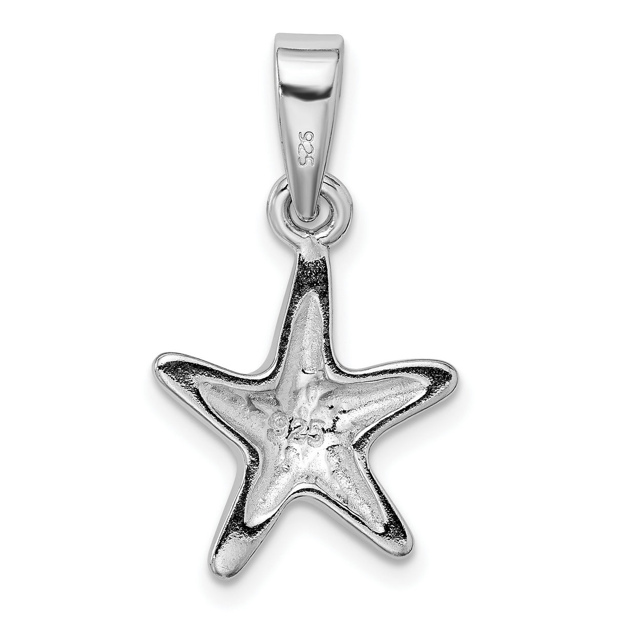 Created Blue Opal Starfish Charm Pendant in Real 925 Sterling Silver