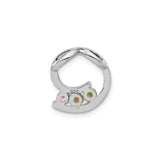Sterling Silver Pendant with Cubic Zirconia, Abstract Swirl Design Symbolizing Family Unity