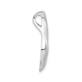 Sterling Silver Teardrop Pendant with Cubic Zirconia Accents, Modern Minimalist Design for Women