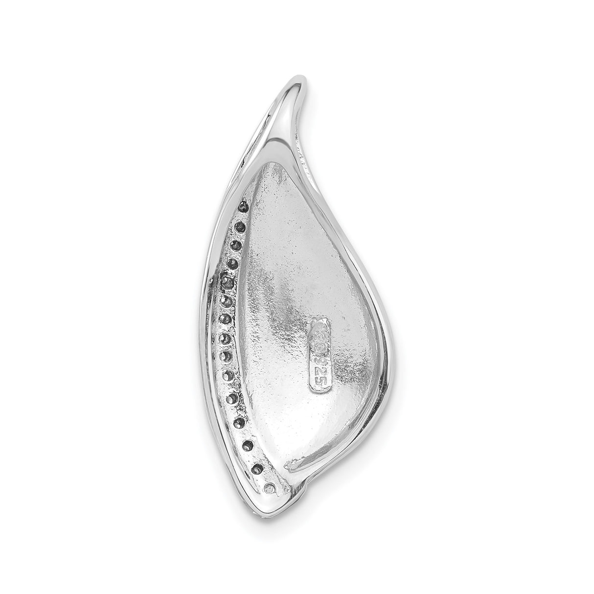 Sterling Silver Teardrop Pendant with Cubic Zirconia Accents, Modern Minimalist Design for Women