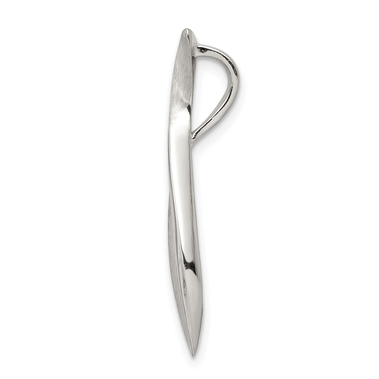 Sterling Silver Ichthys Fish Pendant with Twisted Design, Christian Symbol of Faith for Women