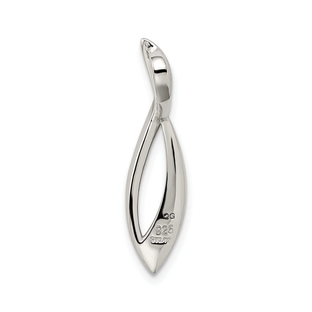 Sterling Silver Ichthys Fish Pendant with Twisted Design, Christian Symbol of Faith for Women