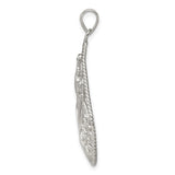 Sterling Silver Filigree Teardrop Pendant with Openwork Scroll Design, Vintage Inspired Charm for Women