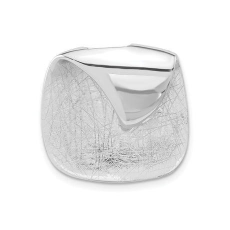 Sterling Silver V-Shape Pendant with Textured Overlay, Modern Abstract Design for Women