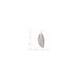 Sterling Silver Feather Pendant with Cubic Zirconia, Boho Minimalist Leaf Design for Women