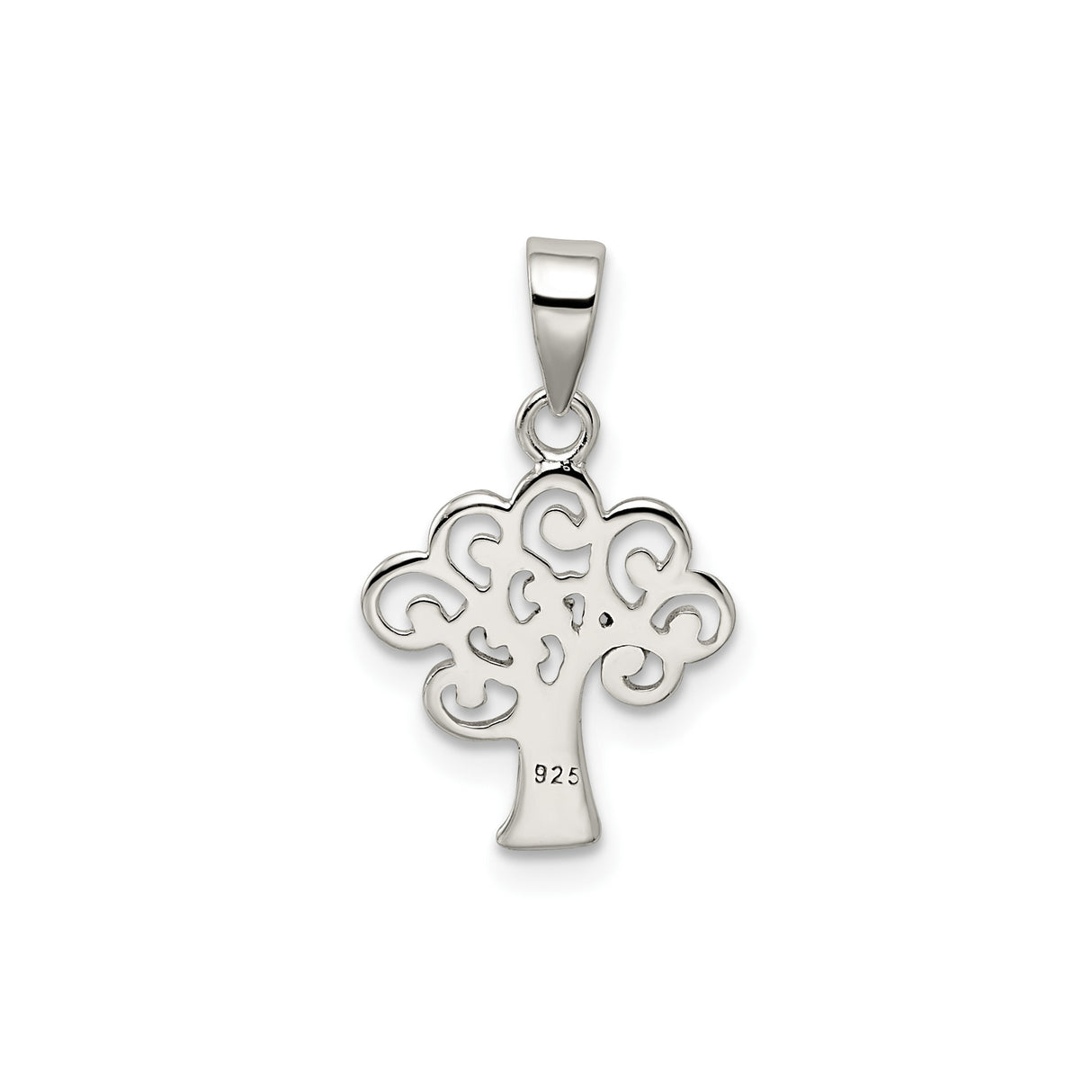 Sterling Silver Tree of Life Pendant with Openwork Swirling Design and Spiritual Symbolism
