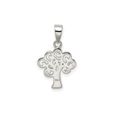 Sterling Silver Tree of Life Pendant with Openwork Swirling Design and Spiritual Symbolism