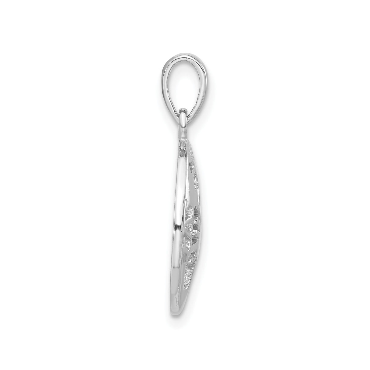Sterling Silver Floral Circle Pendant with Cutout Flower Design, Nature-Inspired Jewelry for Women