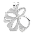 Sterling Silver Floral Pendant with Cubic Zirconia, Open Petal Flower Design and Textured Detailing