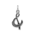 Sterling Silver Ampersand Pendant, Antique Finish Textured Symbol for Unity and Love