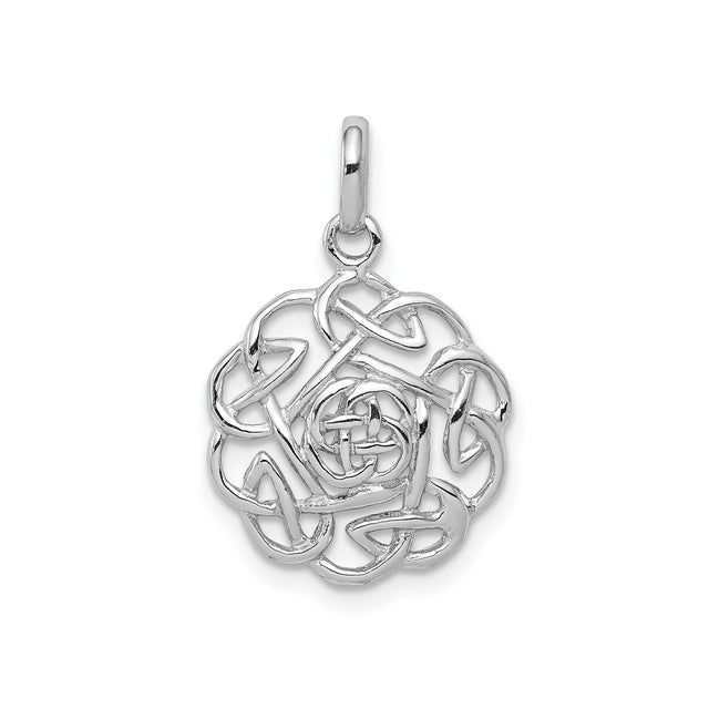Sterling Silver Celtic Knot Pendant with Interwoven Eternity Design