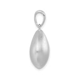 Sterling Silver Seashell Pendant with Matte Finish and Nautical Design