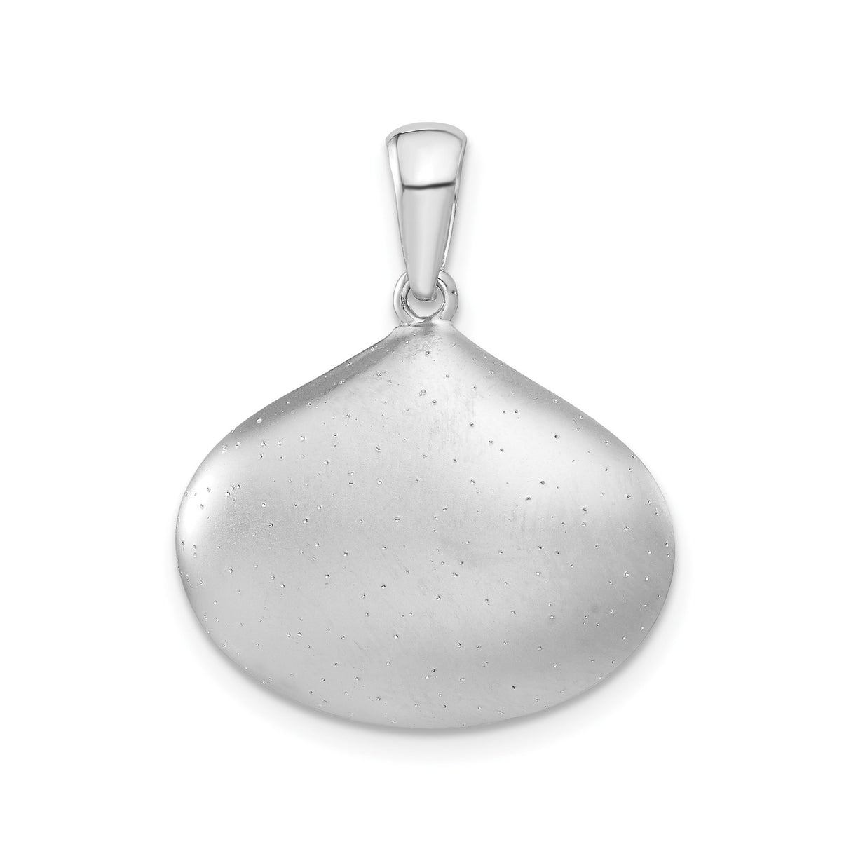 Sterling Silver Seashell Pendant with Matte Finish and Nautical Design