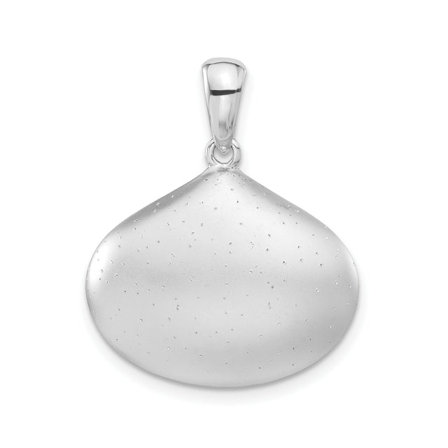 Sterling Silver Seashell Pendant with Matte Finish and Nautical Design