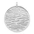 Sterling Silver Wave Pendant with Textured Ripple Disc, Abstract Nature-Inspired Design