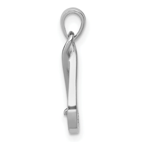 Sterling Silver Infinity Heart Pendant with Cubic Zirconia Accent, Teardrop Loop Design