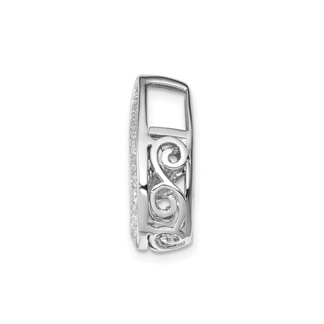 Sterling Silver Teardrop Pendant with Cubic Zirconia Center and Accent Stones