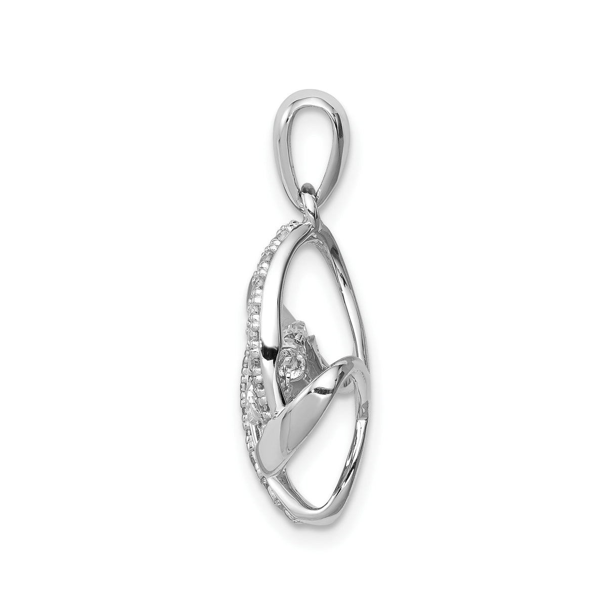 Sterling Silver Infinity Pendant with Cubic Zirconia, Interwoven Loop, Pavé Accents