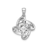 Sterling Silver Infinity Pendant with Cubic Zirconia, Interwoven Loop, Pavé Accents