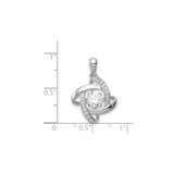 Sterling Silver Infinity Pendant with Cubic Zirconia, Interwoven Loop, Pavé Accents