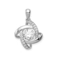 Sterling Silver Infinity Pendant with Cubic Zirconia, Interwoven Loop, Pavé Accents