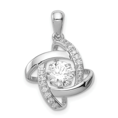 Sterling Silver Infinity Pendant with Cubic Zirconia, Interwoven Loop, Pavé Accents