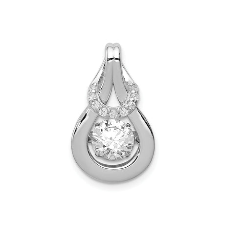 Sterling Silver Teardrop Pendant with Cubic Zirconia and Accent Stones, Modern Minimalist Design