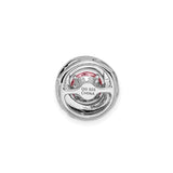 Sterling Silver Pendant with Cubic Zirconia, Polished Swirl Design, Romantic Style