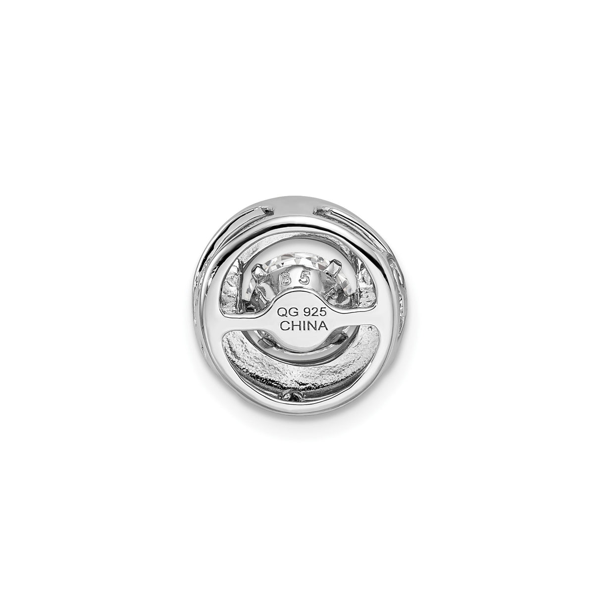 Sterling Silver Pendant with Cubic Zirconia, Swirl Eternity Circle Minimalist Design for Women