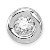 Sterling Silver Pendant with Cubic Zirconia, Swirl Eternity Circle Minimalist Design for Women
