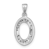Sterling Silver Oval Pendant with Intertwined Loops and Cubic Zirconia Accents