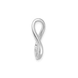 Sterling Silver Teardrop Pendant with Cubic Zirconia, Open Loop Minimalist Design for Women