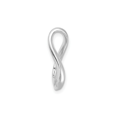 Sterling Silver Teardrop Pendant with Cubic Zirconia, Open Loop Minimalist Design for Women