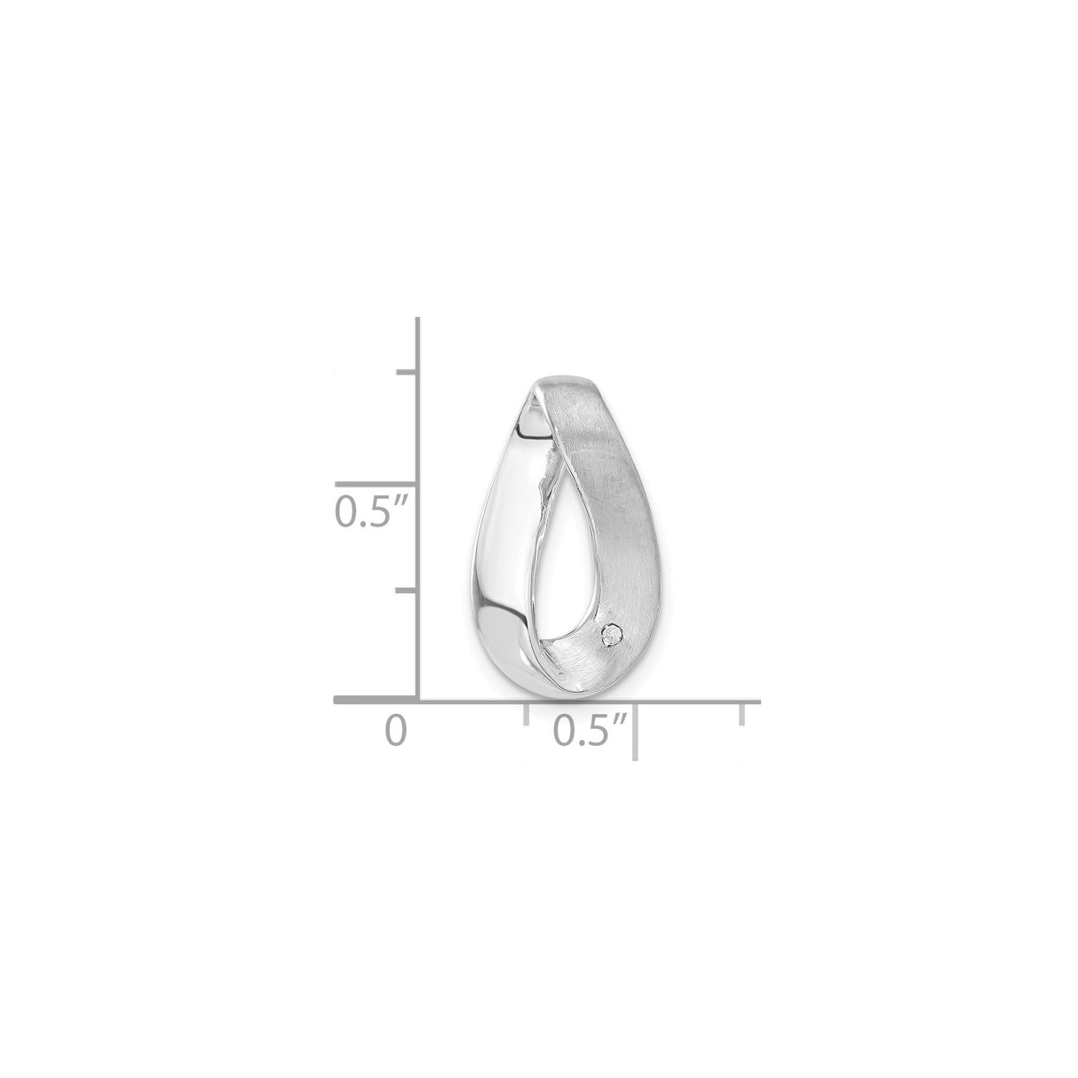 Sterling Silver Teardrop Pendant with Cubic Zirconia, Open Loop Minimalist Design for Women