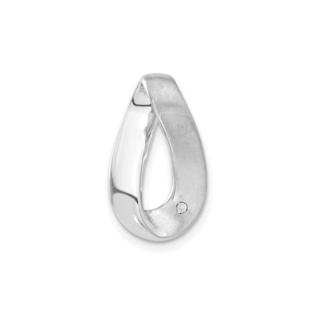 Sterling Silver Teardrop Pendant with Cubic Zirconia, Open Loop Minimalist Design for Women