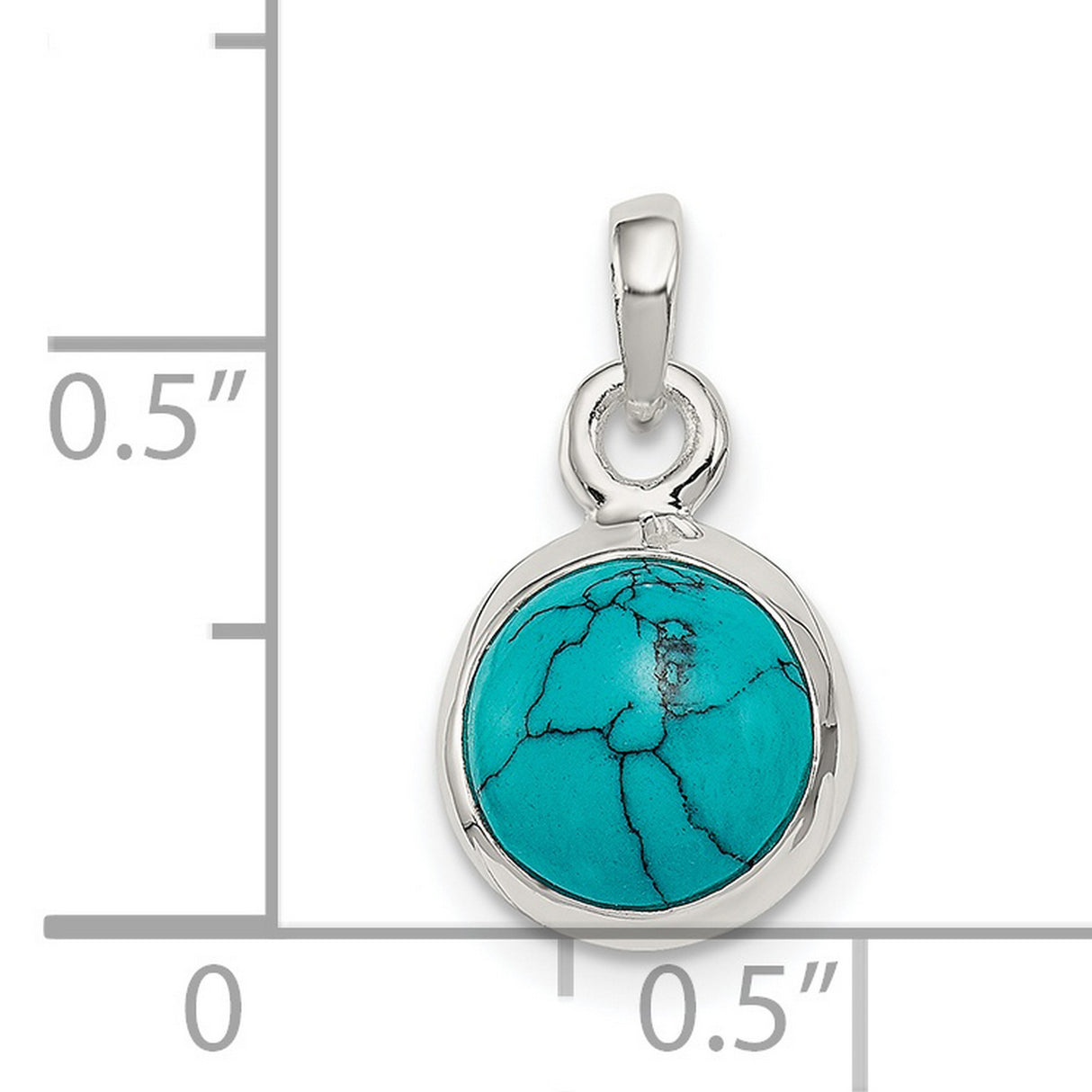 Sterling Silver Pendant with Turquoise Cabochon, Natural Matrix Design, Southwestern Boho Style