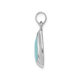 Sterling Silver Teardrop Pendant with Synthetic Turquoise, Minimalist Modern Design