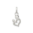 Sterling Silver Heart Pendant with Stylized Mother Design Symbolizing Maternal Love and Family Bond