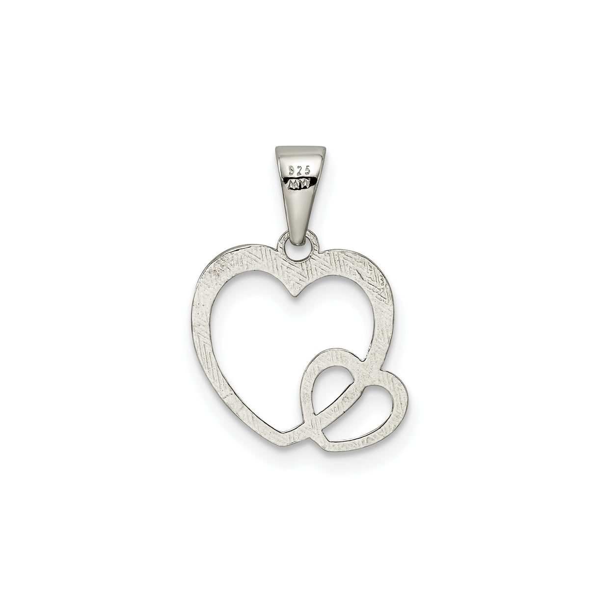 Sterling Silver Heart Pendant Necklace with Interlocking Open Hearts, Romantic Family-Inspired Jewelry