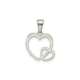 Sterling Silver Heart Pendant Necklace with Interlocking Open Hearts, Romantic Family-Inspired Jewelry