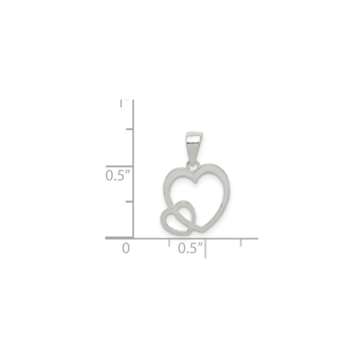 Sterling Silver Heart Pendant Necklace with Interlocking Open Hearts, Romantic Family-Inspired Jewelry