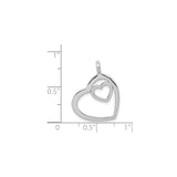 Sterling Silver Double Heart Pendant with Open and Inner Heart Design