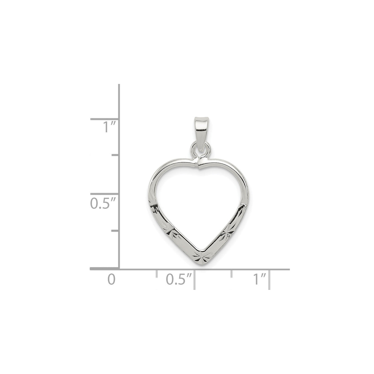 Sterling Silver Heart Pendant with Starburst Accent, Minimalist Jewelry for Women