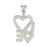 Sterling Silver Pendant with Heart-Shaped Love Charm, Romantic Theme for Women or Unisex Wear