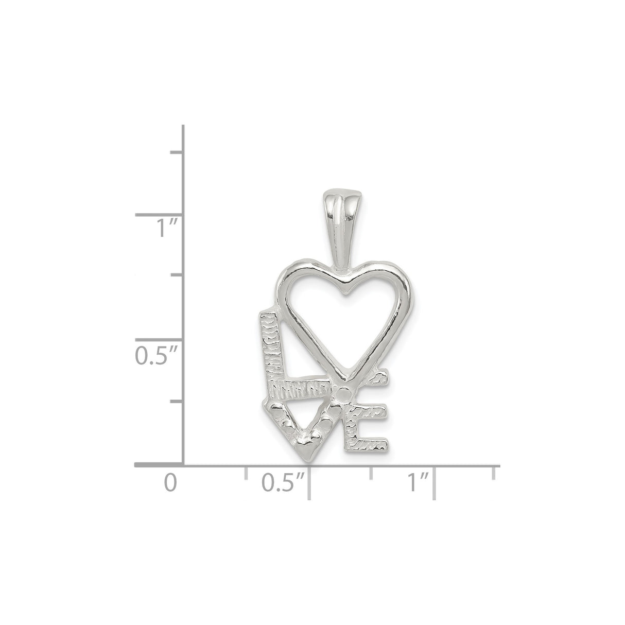 Sterling Silver Pendant with Heart-Shaped Love Charm, Romantic Theme for Women or Unisex Wear