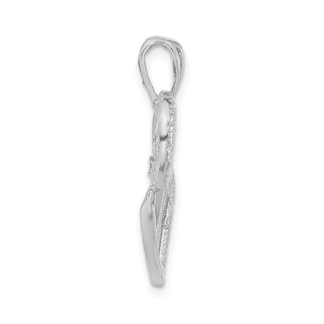 Sterling Silver Heart Pendant with Three Interlocking Textured and Polished Hearts for Women