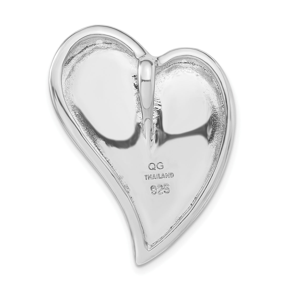 Sterling Silver Heart Pendant with Modern Textured Inlay, Symbol of Love for Women