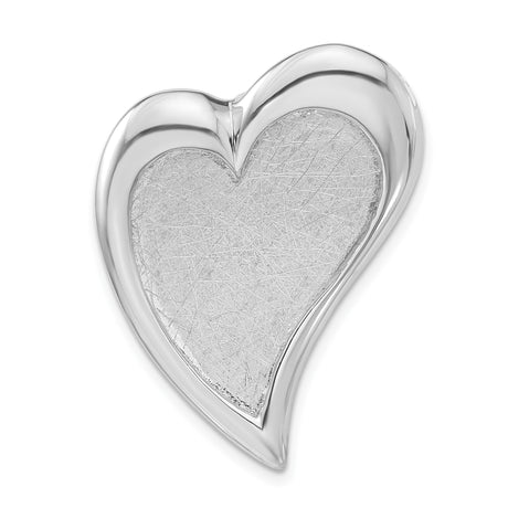 Sterling Silver Heart Pendant with Modern Textured Inlay, Symbol of Love for Women