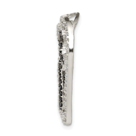 Sterling Silver Heart Pendant with Cubic Zirconia, LOVE Design, Romantic Jewelry for Women